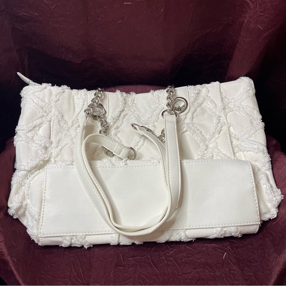 Light Creme/White Denim Shoulder Bag - Picture 6 of 12